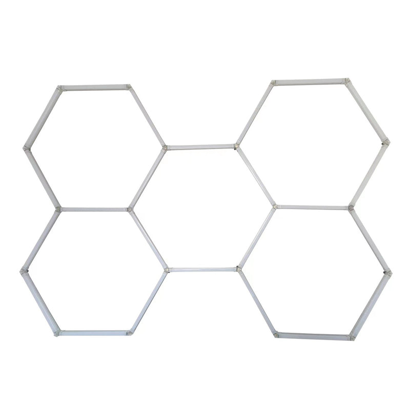 24 LED tube lights in a hexagon design