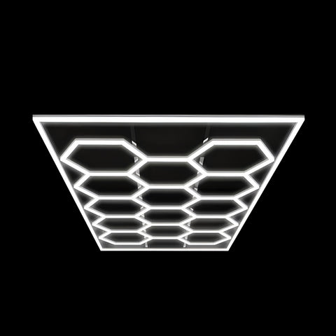 69 LED tube lights in a hexagonal pattern