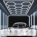 69 LED tube lights in a hexagonal pattern mounted on the ceiling