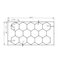 69 LED tube lights in a hexagonal pattern with measurements