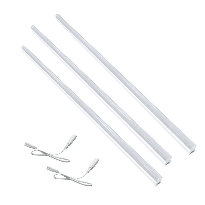 Multi-pack includes three 1175mm T5 LED under-cabinet lights with two link cables.