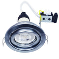 Recessed GU10 Pressed Steel Tilt Downlight in Satin Chrome