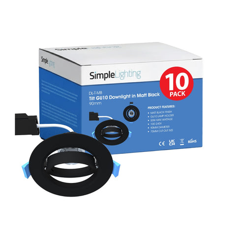 Pack of 10 Matt Tilt Downlights