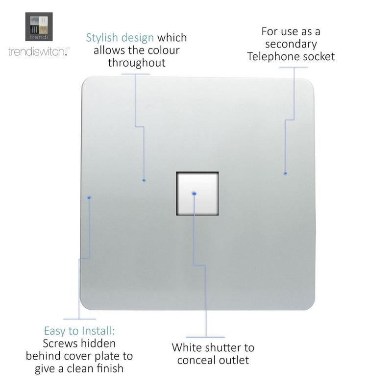 Telephone socket in silver with details