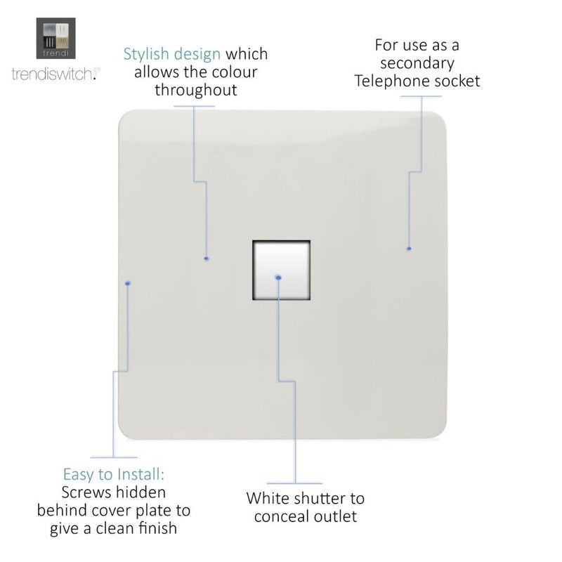telephone socket in white with details