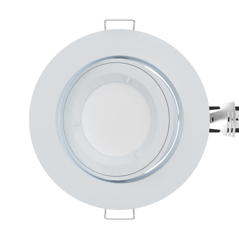 top shot of a white tilt downlight