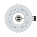 top shot of a white tilt downlight without a bulb
