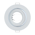 top shot of the bezel of a white tilt downlight