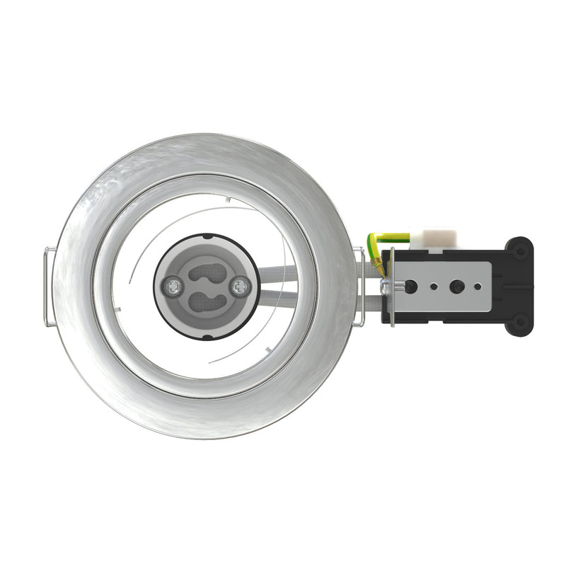 top view of a chrome downlight
