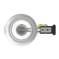 top view of a chrome downlight