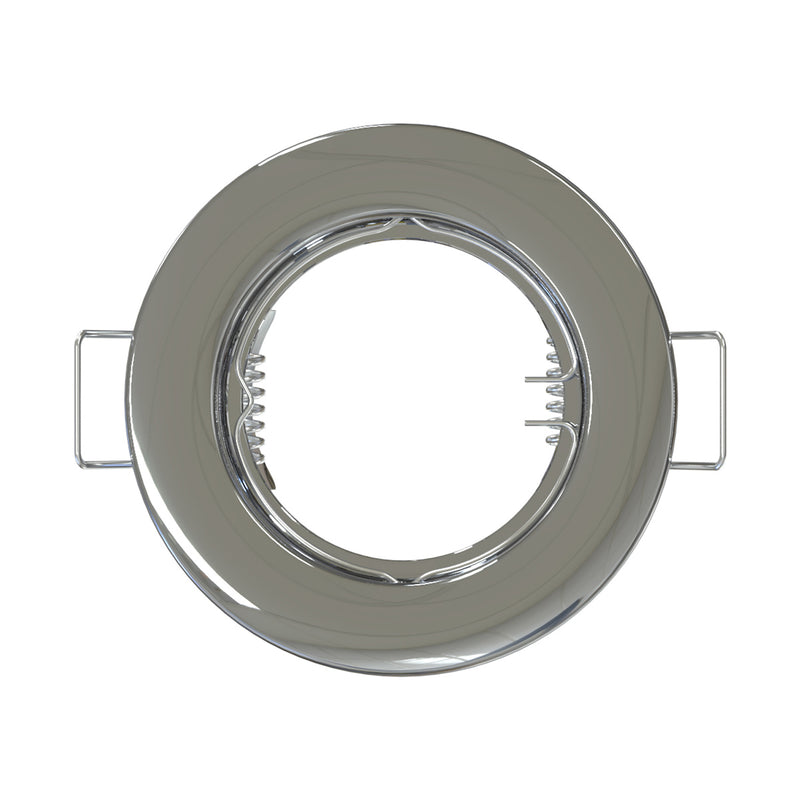 top view of a polished chrome bezel