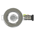 top view of a polished chrome downlight