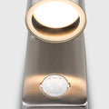 Close-up on the bottom of the LED wall light