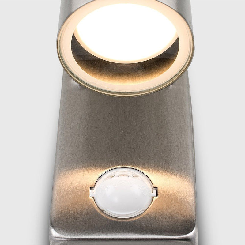 Close-up on the bottom of the LED wall light