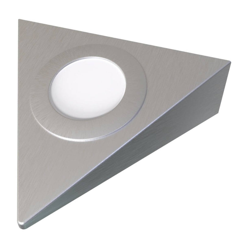 Brushed Chrome Finish Mains Powered Triangle Under Cabinet Light Simple Lighting