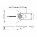 Dimensions of a triangle LED under cabinet light