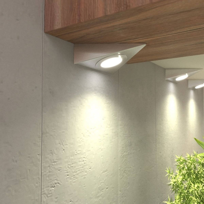 Pack of 5, Triangle, LED Under Cabinet or Shelf Lights - Including Transformer