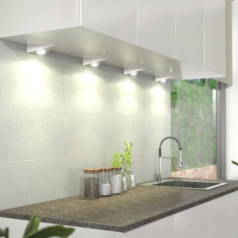 3 Pack Of High Brightness, Triangle, LED Under Cabinet Lights With a 8w Driver