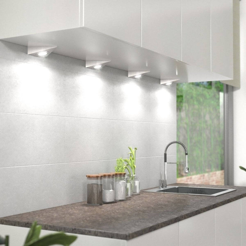 3 Pack Of High Brightness, Triangle, LED Under Cabinet Lights With a 8w Driver