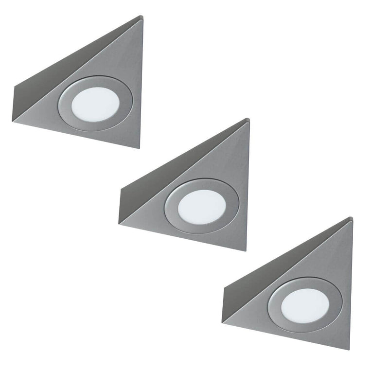 3 Pack Of High Brightness, Triangle, LED Under Cabinet Lights With a 8w Driver