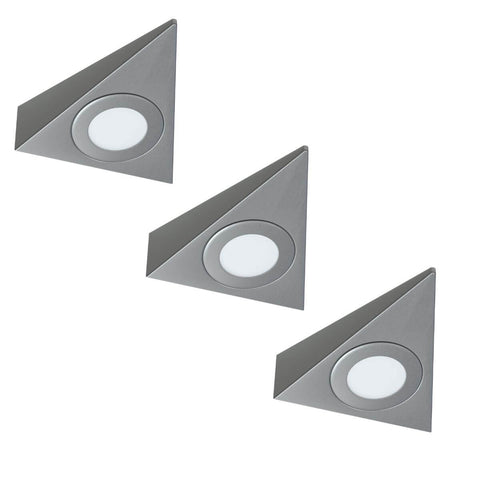 3 Pack Of High Brightness, Triangle, LED Under Cabinet Lights With a 8w Driver