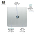 single TV socket in silver with details