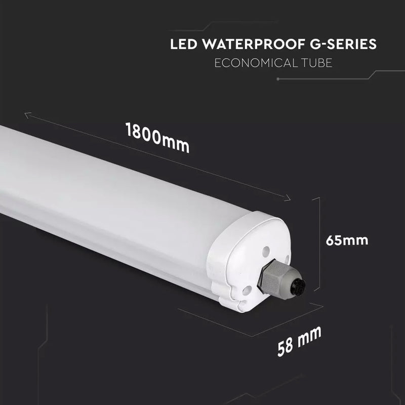 6FT Waterproof IP65 LED Batten Light - Dimensions