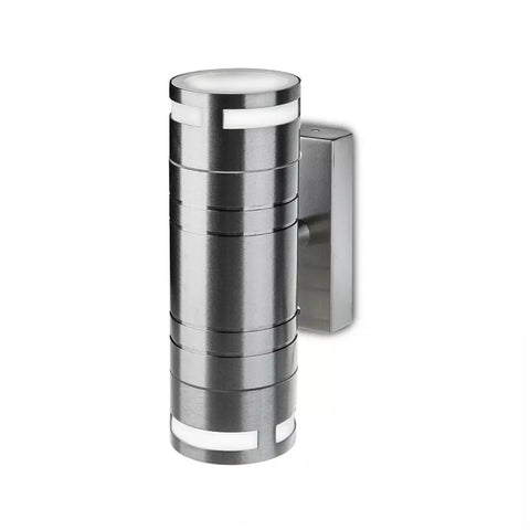 Twin GU10 Wall Light Fitting, Stainless Steel, IP44 Up/Down - Simple Lighting