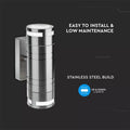 up and down lights Twin GU10 Wall Light Fitting, Stainless Steel, IP44 
