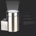 Turned on GU10 Wall Light Fitting, IP44, Stainless Steel Body