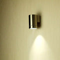 Installed View of GU10 Wall Light Fitting, IP44, Stainless Steel Body
