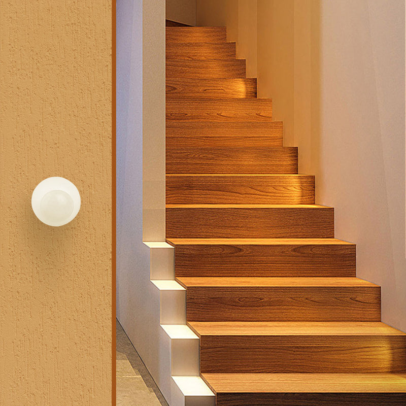 LED lamp with PIR Sensor mounted on a hallway
