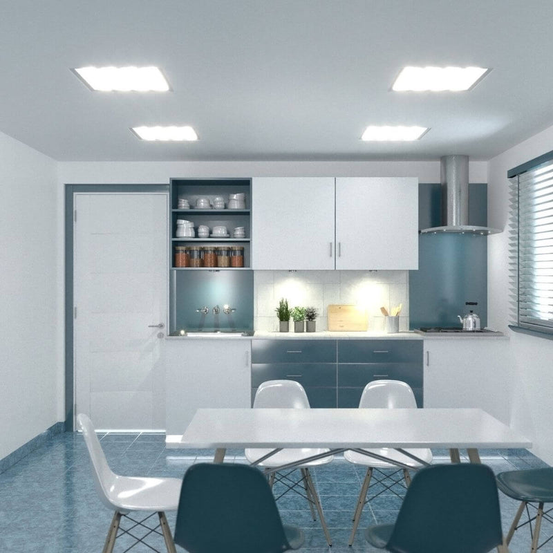 Mains Powered Brushed Chrome Under-Cabinet Light Kitchen 3 Natural White