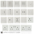 different switches and socket in white