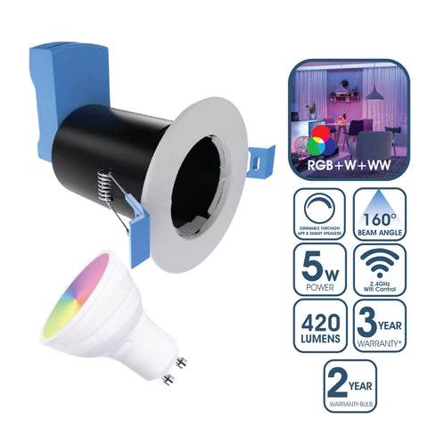 white downlight with a smart bulb