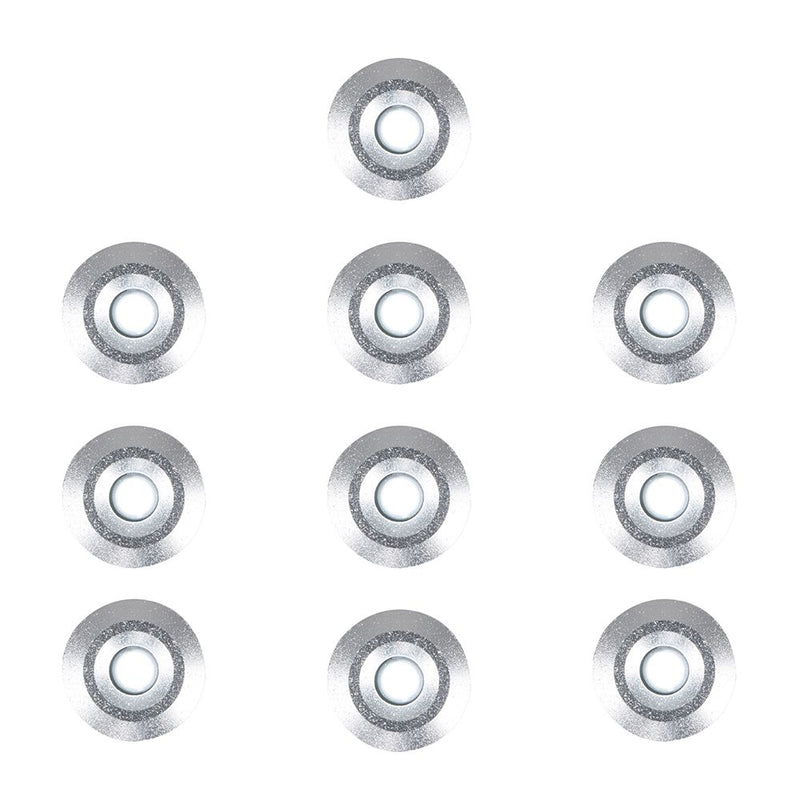 10 round LED decking lights with white light