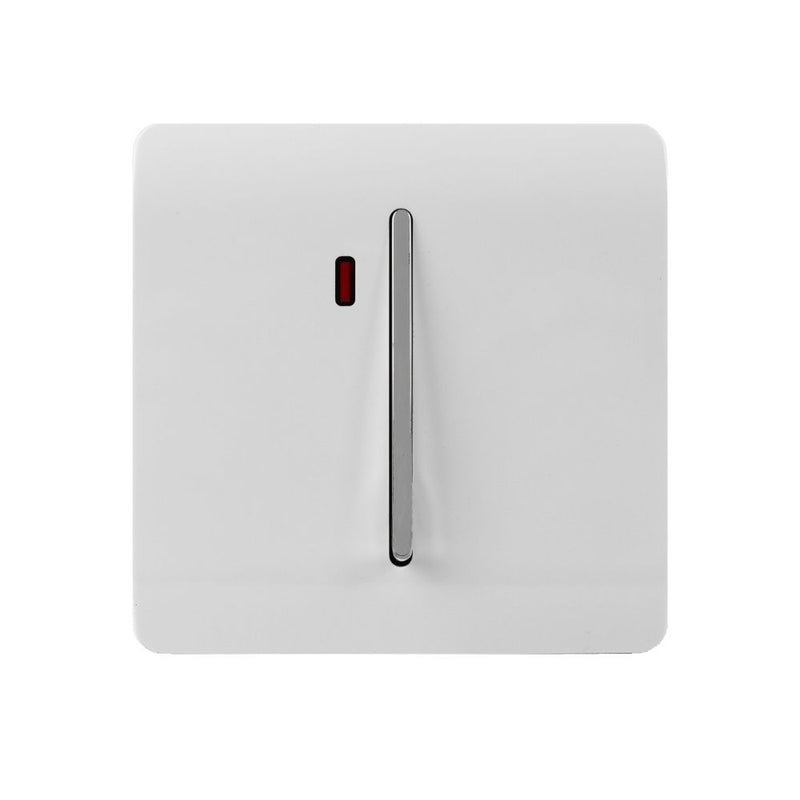 1 gang switch with neon inset in white