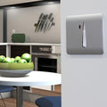 mounted 1 gang light switch in silver