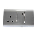 switch socket panel in silver