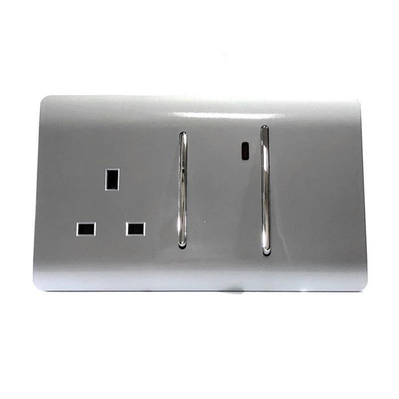 switch socket panel in silver