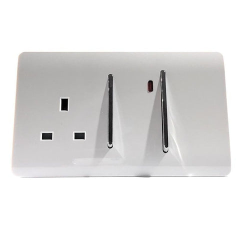 Socket switch with a white faceplate