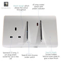 Socket switch in white with details
