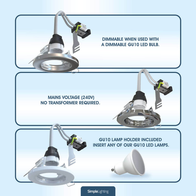 key features of recessed gu10 downlight