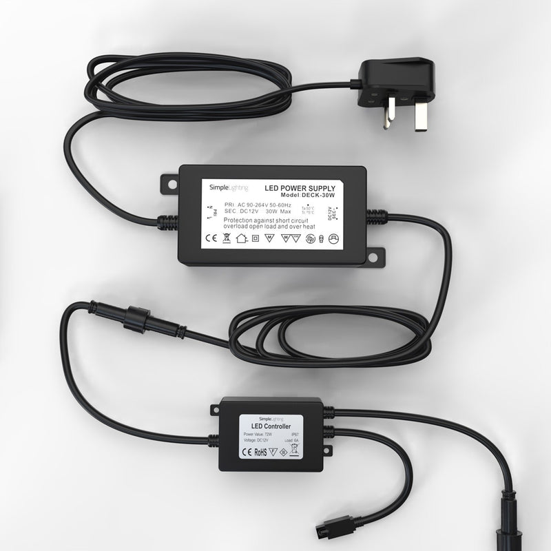 39.5mm, RGB IP67 LED Decking Light - Colour Changing - Wiring Diagram Top Shot