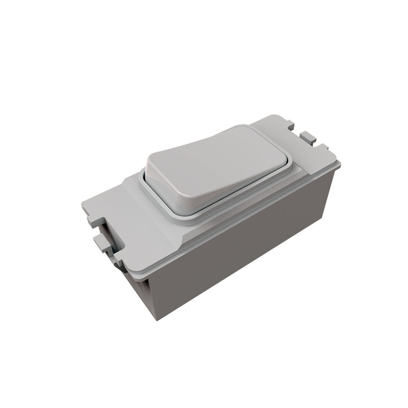 Kinetic Grid Switch - 1 Gang Wireless, Fits MK Grid Plates (White) - Angle 1