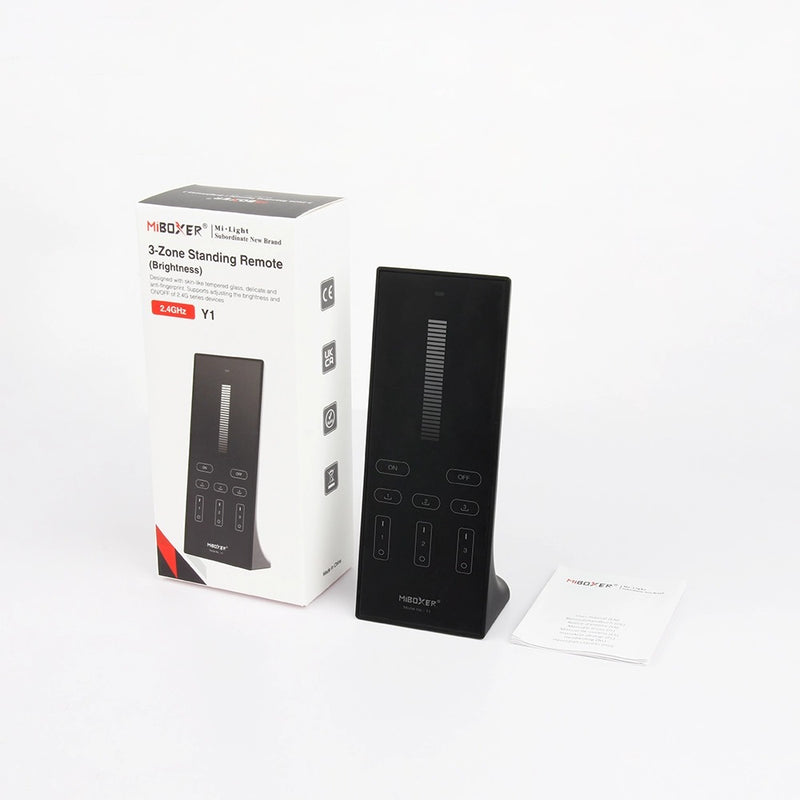 black vertical remote control with packaging