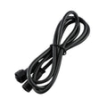 white background with close up image of a black extension cable tied in the middle