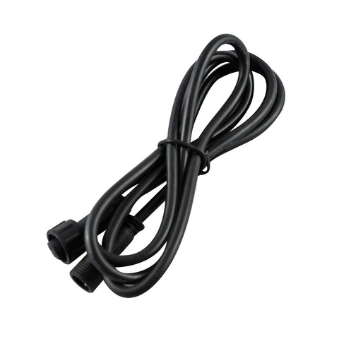 Close up image of a black RGB extension cable on white background
