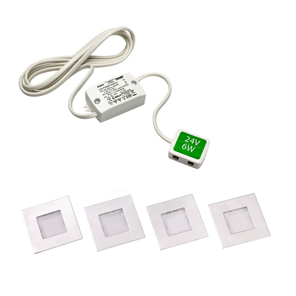 View Square LED Plinth Lights Pack of 4 Warm or Natural White information