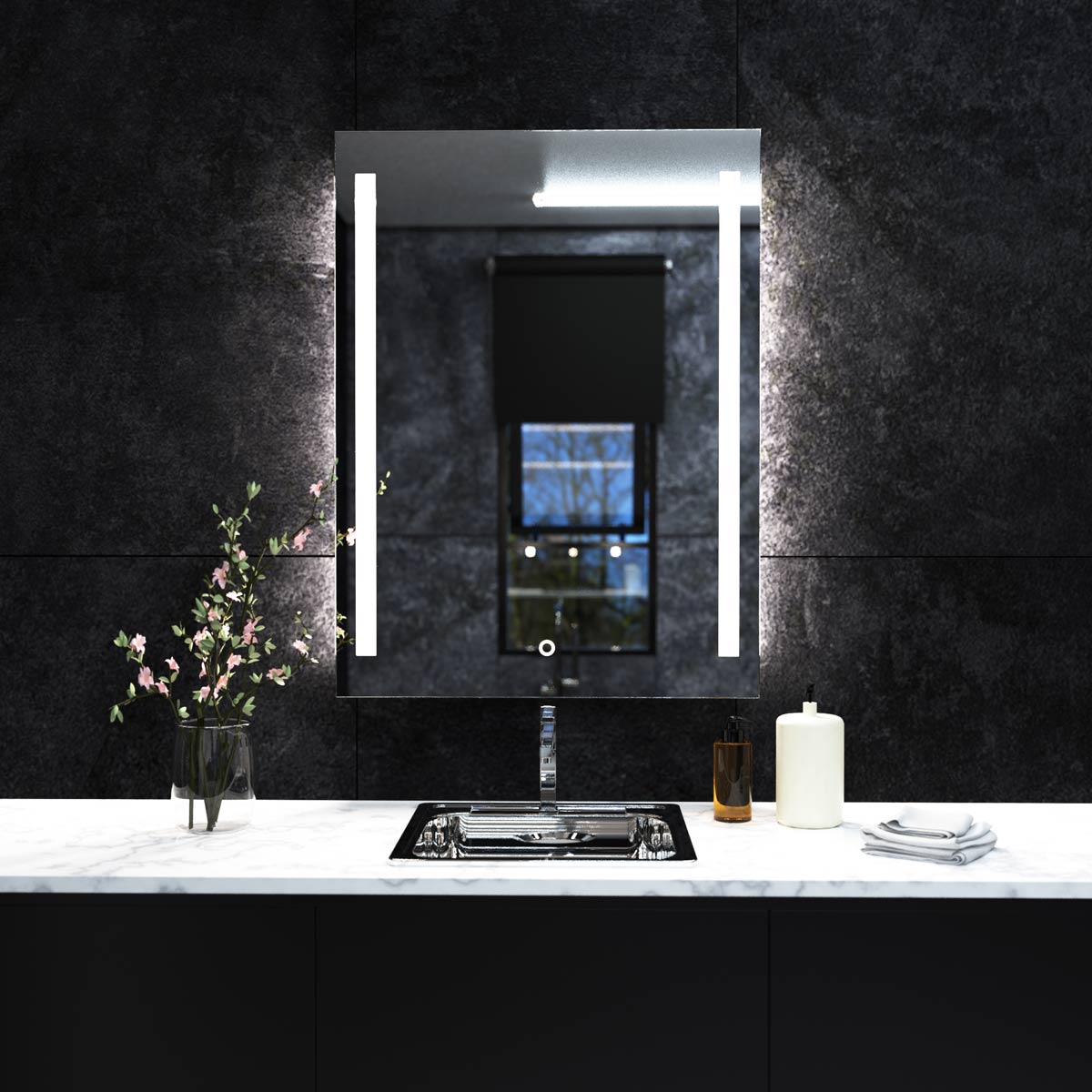 Aqua 60x80cm IP44 Colour Adjustable LED Mirror With Defogger